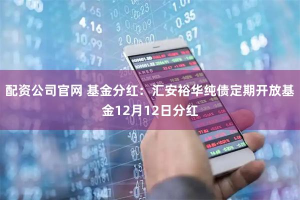 配资公司官网 基金分红：汇安裕华纯债定期开放基金12月12日分红